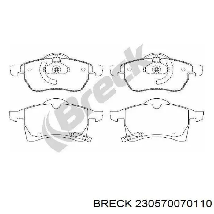 Передні тормозні колодки 230570070110 Breck