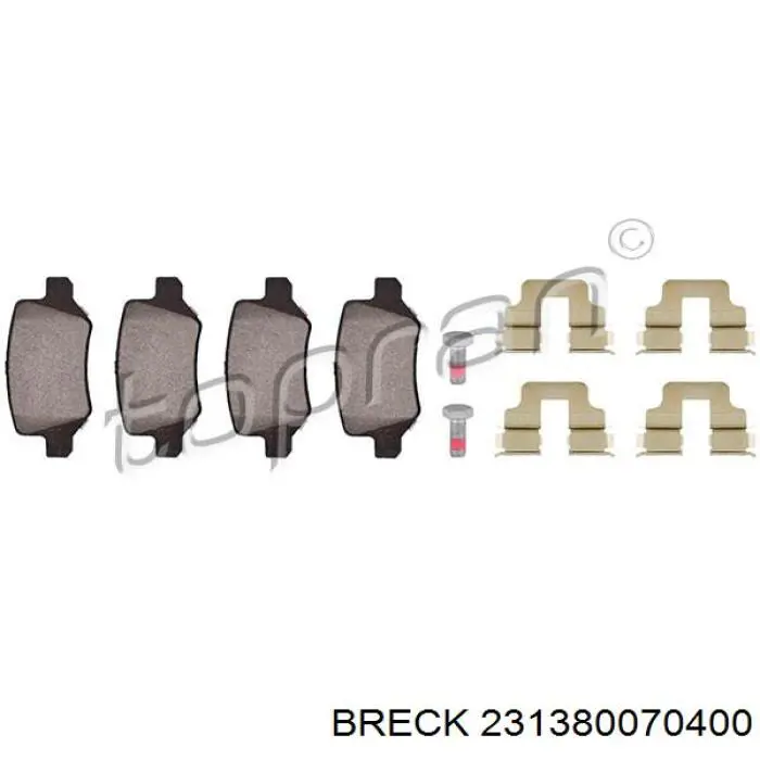 Задні гальмівні колодки 231380070400 Breck