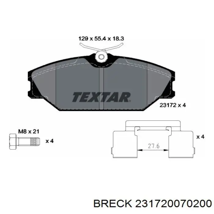 Гальмівні колодки Breck 231720070200 ціна, від 26.71 USD