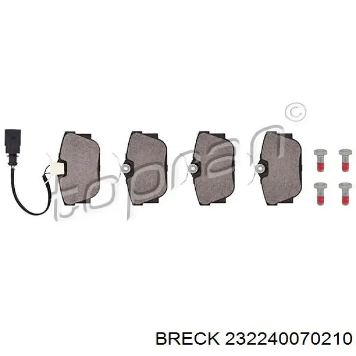 232240070210 Breck Колодки гальмівні задні, дискові