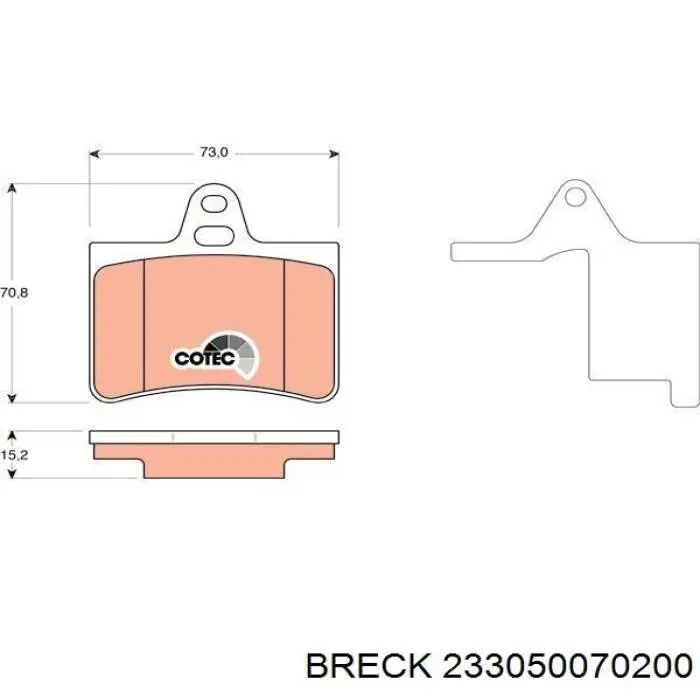 233050070200 Breck Колодки гальмівні задні, дискові