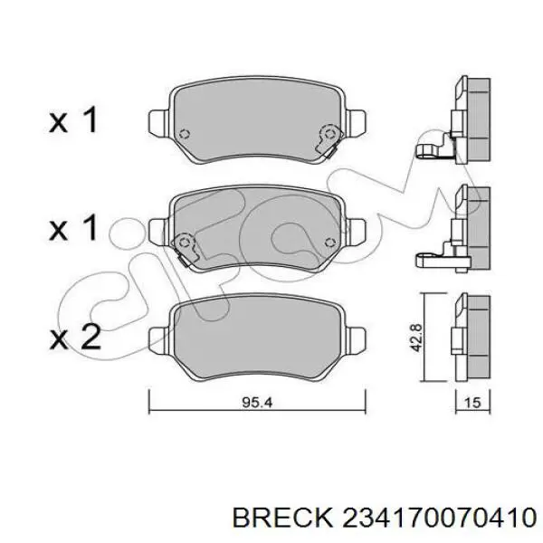 Задні дискові колодки Breck 234170070410