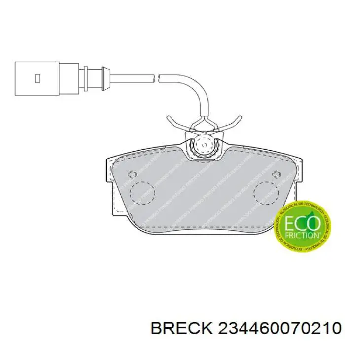 Задні гальмівні колодки Breck 234460070210 ціна, від 20.03 USD