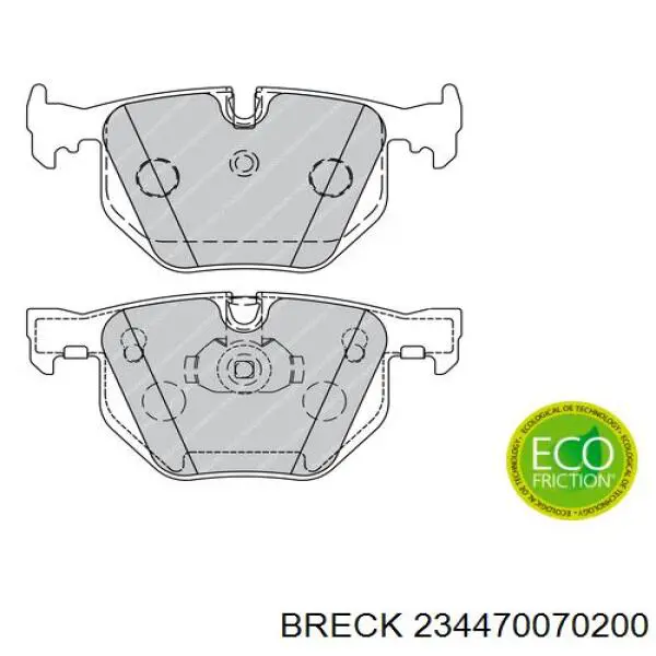 Задні гальмівні колодки Breck 234470070200 ціна, від 48.47 USD