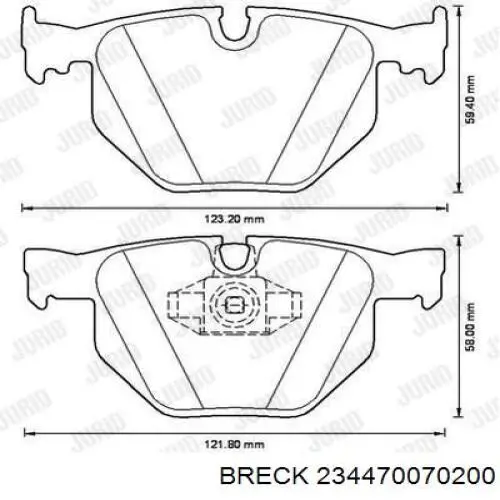 Купити 234470070200 Breck Задні колодки