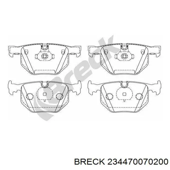 Задні гальмівні колодки 234470070200 Breck