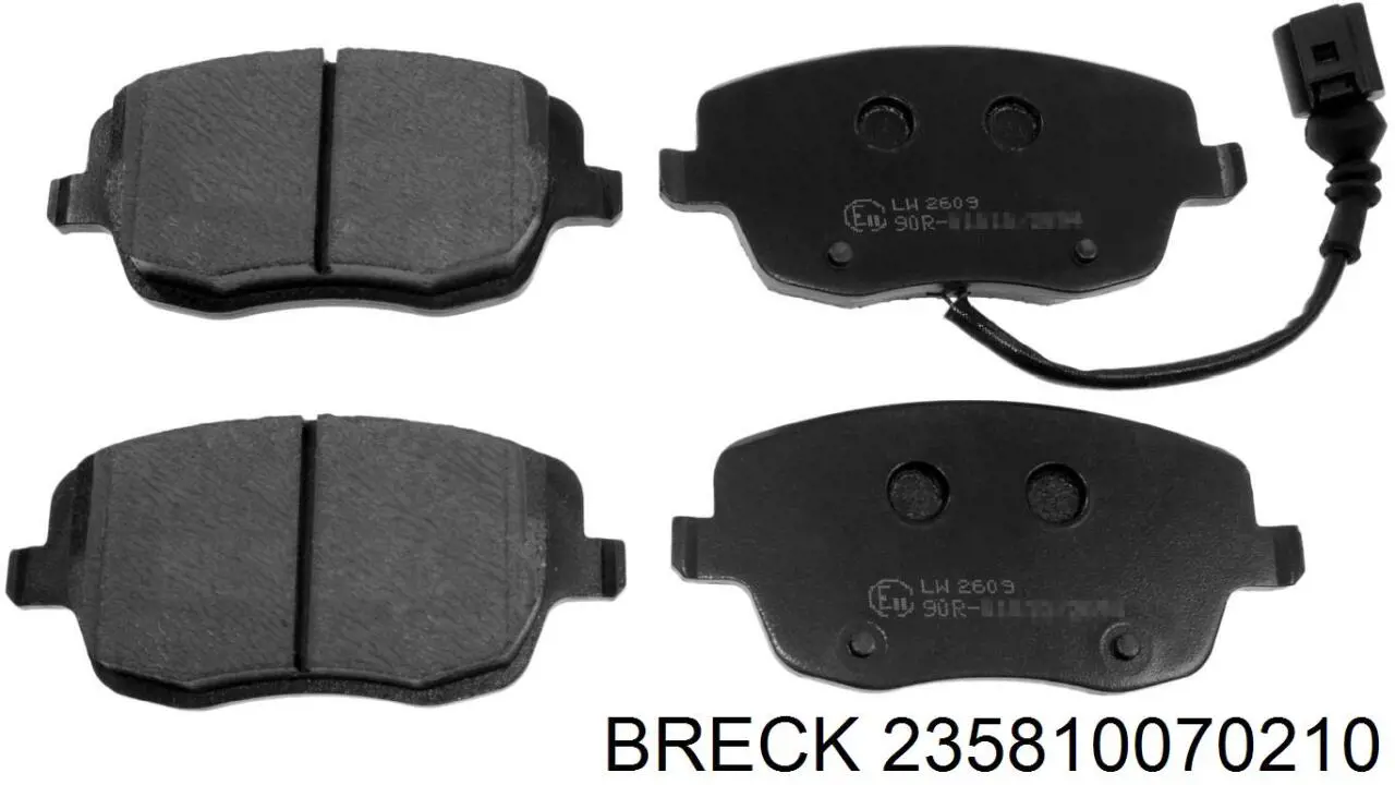 Передні тормозні колодки 235810070210 Breck