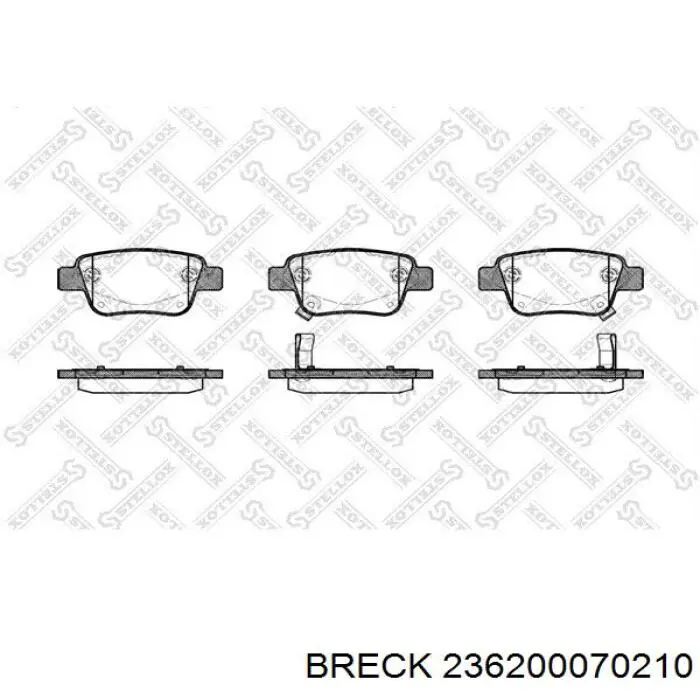 236200070210 Breck Колодки гальмівні задні, дискові