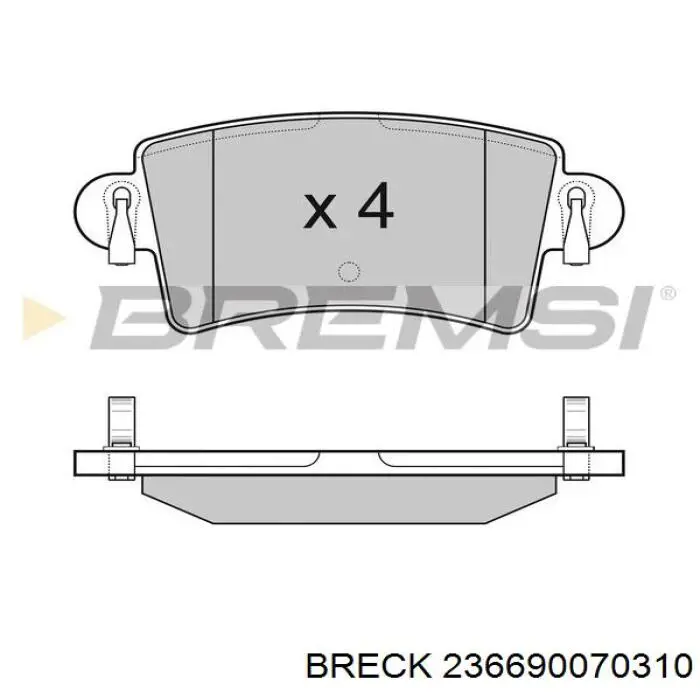 Задні дискові колодки Breck 236690070310