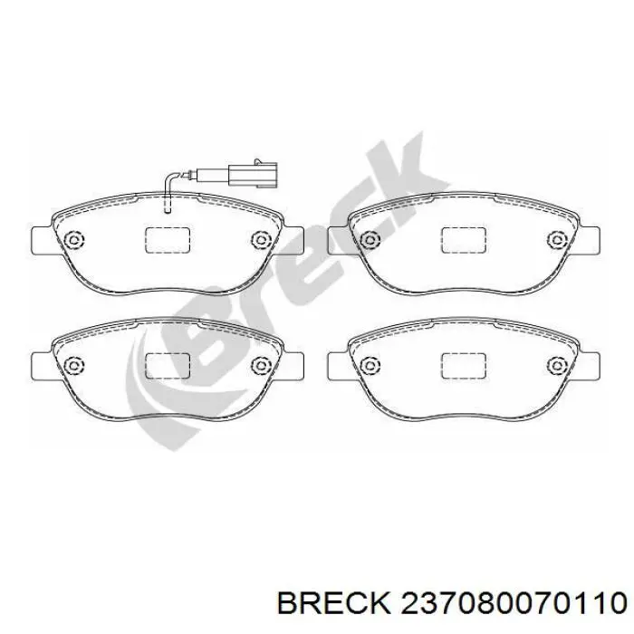 Купити 237080070110 Breck Колодки гальмівні передні, дискові