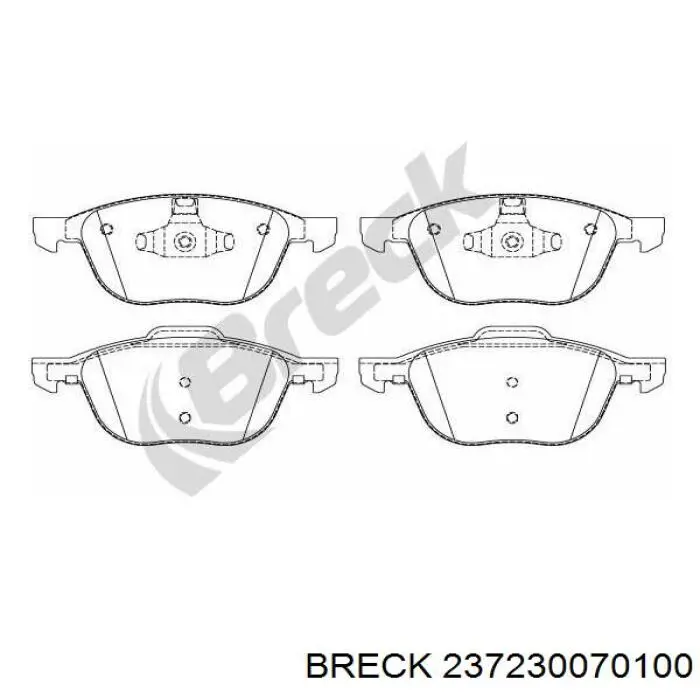 Колодки гальмівні передні, дискові 237230070100 Breck