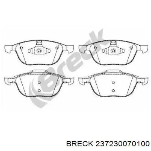 Передні тормозні колодки 237230070100 Breck