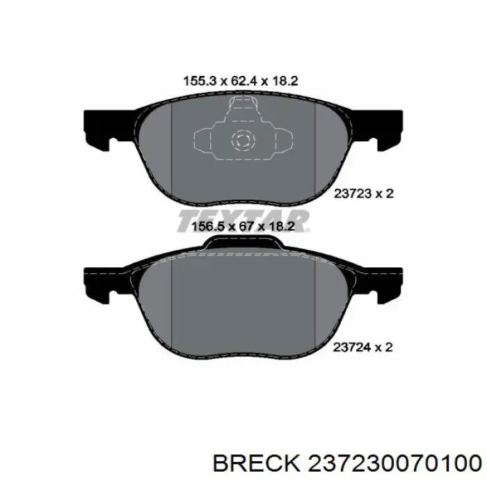 Передні тормозні колодки 237230070100 Breck