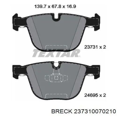 Задні дискові колодки Breck 237310070210