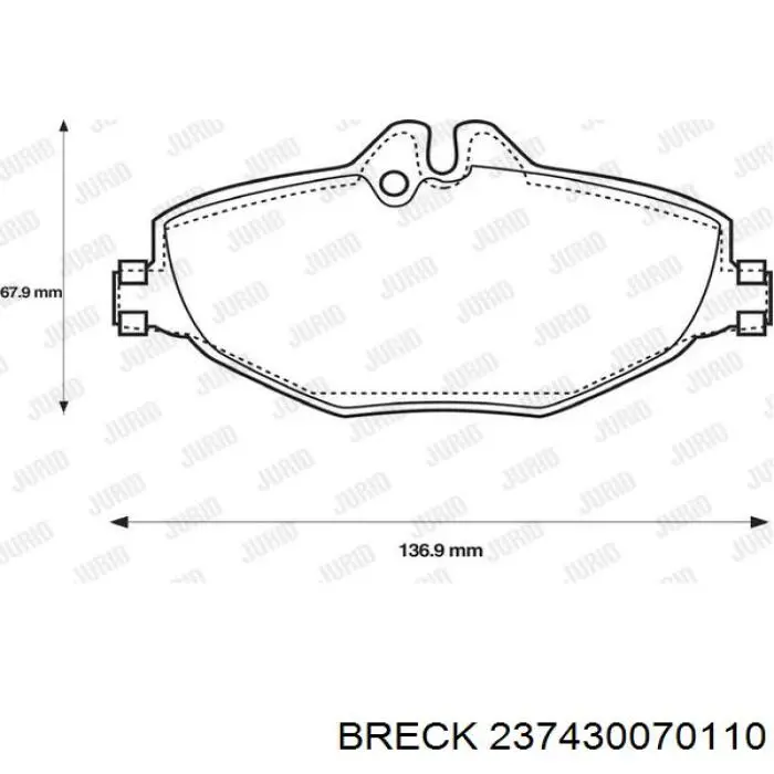 Гальмівні колодки Breck 237430070110 ціна, від 34.78 USD