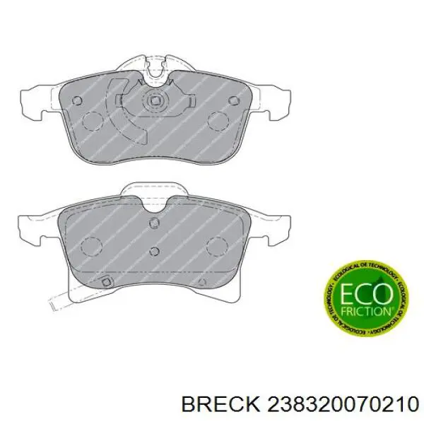 Купити 238320070210 Breck Колодки гальмівні передні, дискові