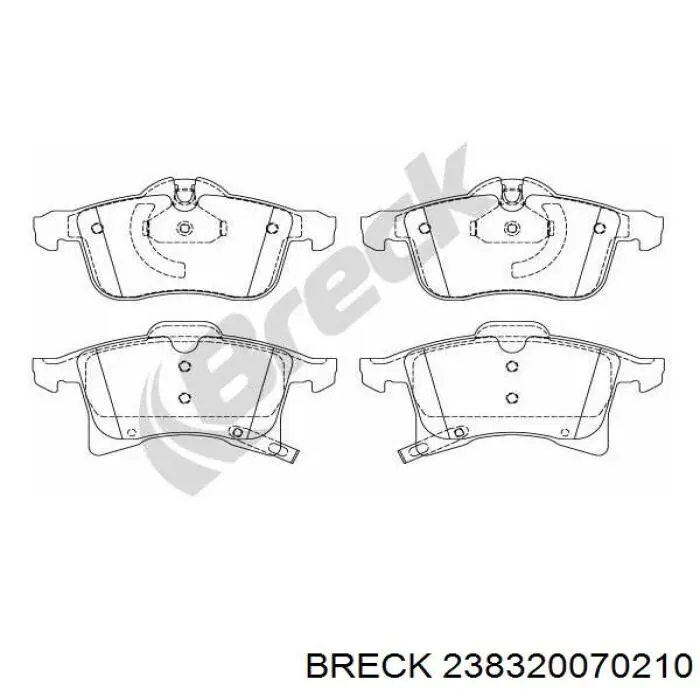 Купити 238320070210 Breck Колодки гальмівні передні, дискові