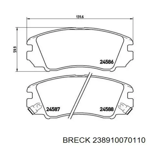 238910070110 Breck Передні гальмівні колодки