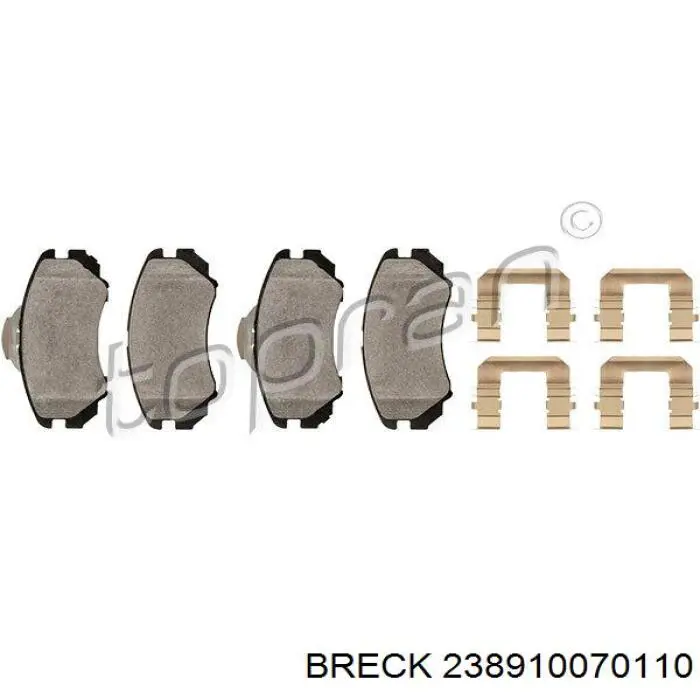 Купити 238910070110 Breck Колодки гальмівні передні, дискові