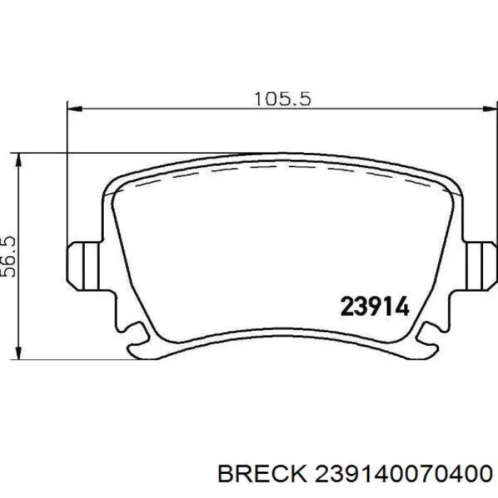 239140070400 Breck Колодки гальмівні задні, дискові