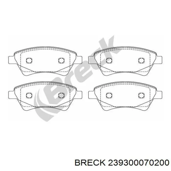 Передні тормозні колодки 239300070200 Breck