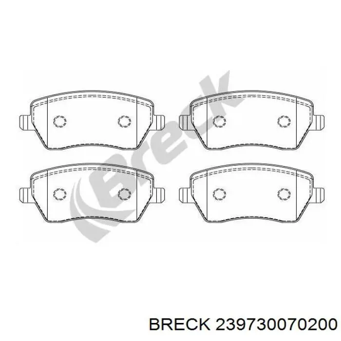 Передні тормозні колодки 239730070200 Breck