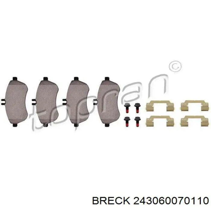 243060070110 Breck Передні гальмівні колодки