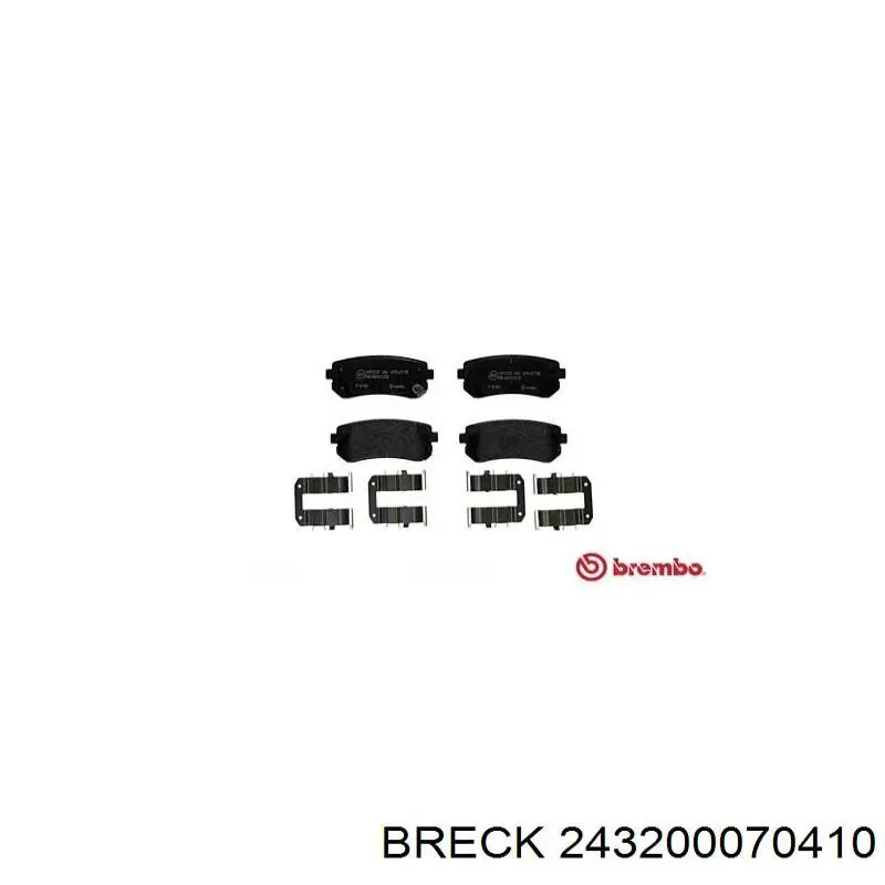 Задні гальмівні колодки 243200070410 Breck