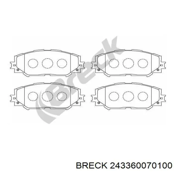 Передні тормозні колодки 243360070100 Breck