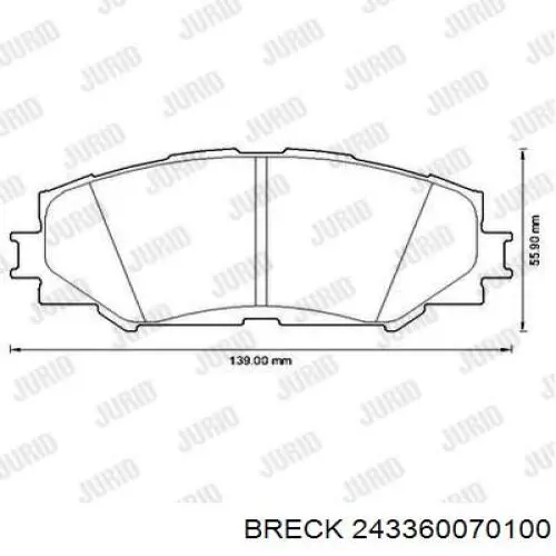 Тормозні колодки Breck 243360070100