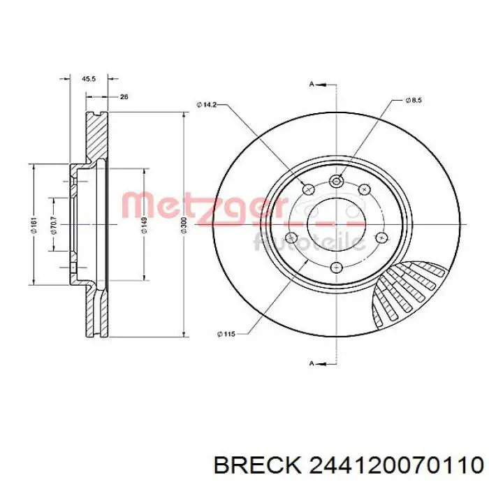 Гальмівні колодки Breck 244120070110 ціна, від 33.31 USD