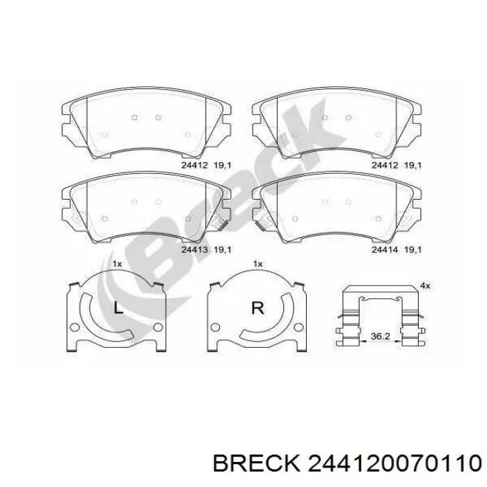 Купити 244120070110 Breck Колодки гальмівні передні, дискові