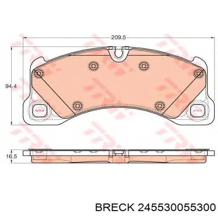245530055300 Breck Передні гальмівні колодки