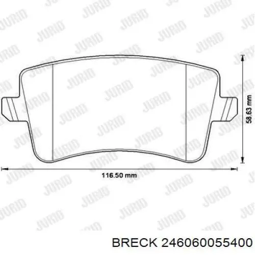 246060055400 Breck Колодки гальмівні задні, дискові