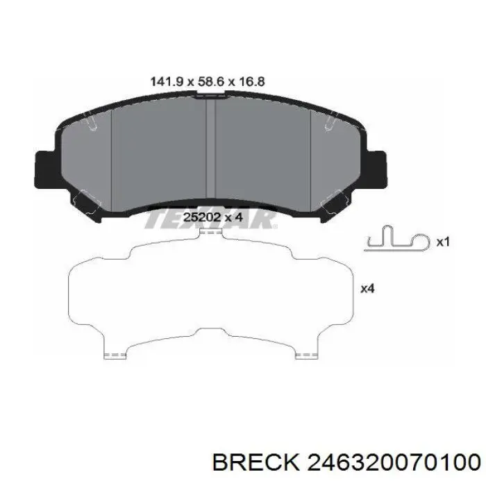 Передні тормозні колодки 246320070100 Breck