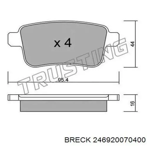 Задні дискові колодки Breck 246920070400