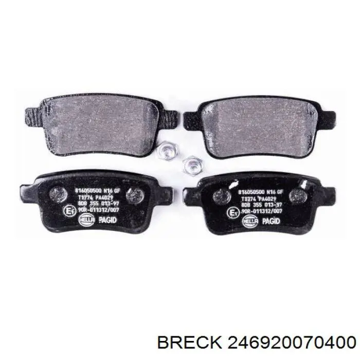 Задні гальмівні колодки 246920070400 Breck