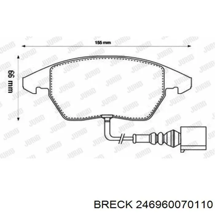 246960070110 Breck Передні гальмівні колодки