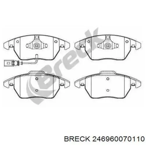 Колодки гальмівні передні, дискові 246960070110 Breck