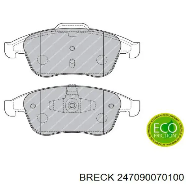 247090070100 Breck Передні гальмівні колодки