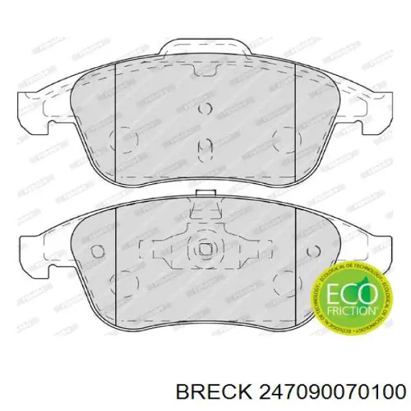Гальмівні колодки Breck 247090070100 ціна, від 34.42 USD