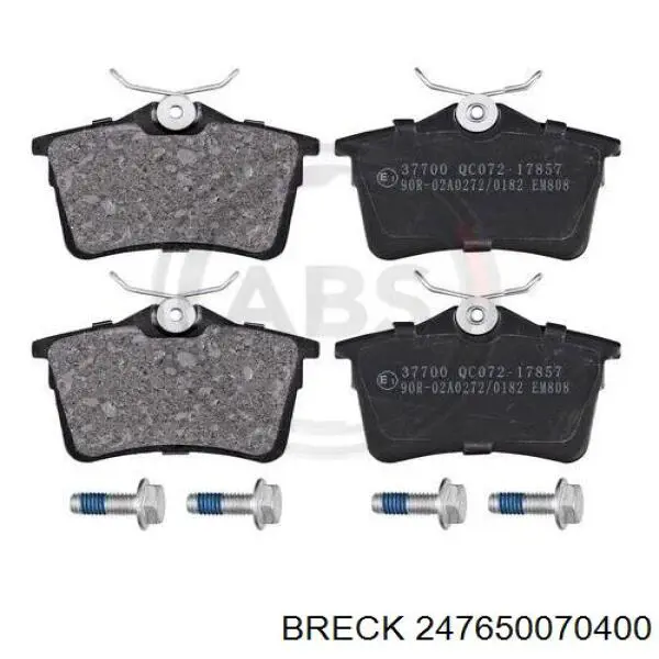 Купити 247650070400 Breck Задні колодки