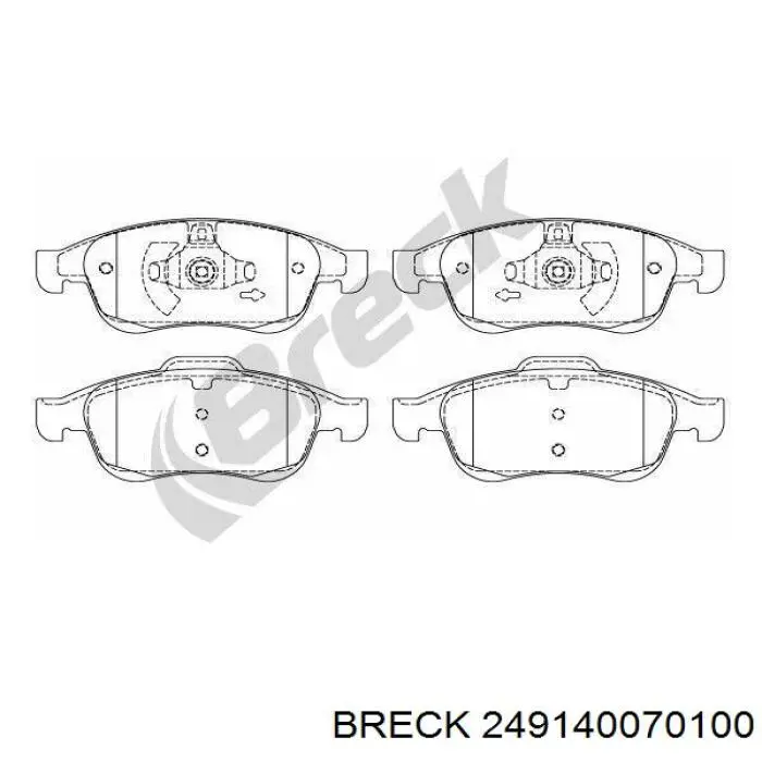 Гальмівні колодки Breck 249140070100 ціна, від 21.39 USD