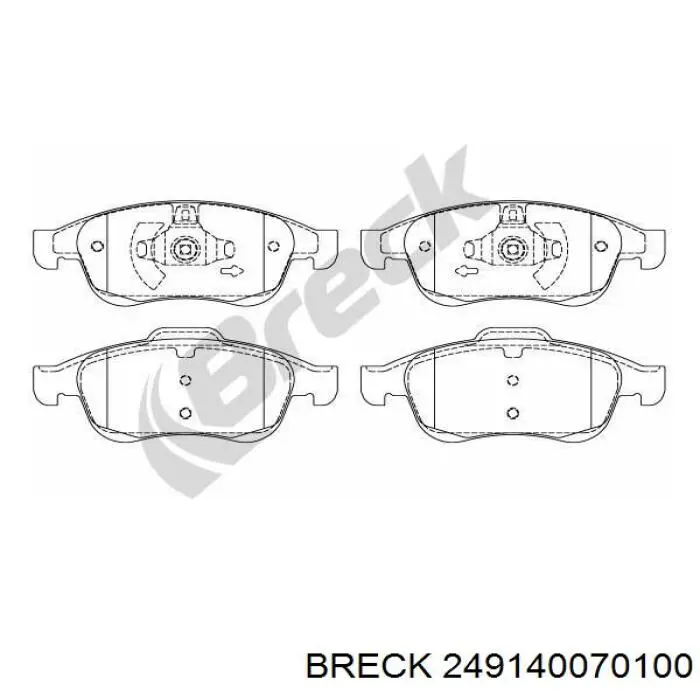 Передні тормозні колодки 249140070100 Breck