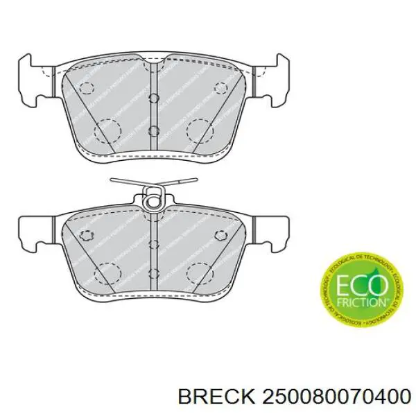 Задні дискові колодки Breck 250080070400