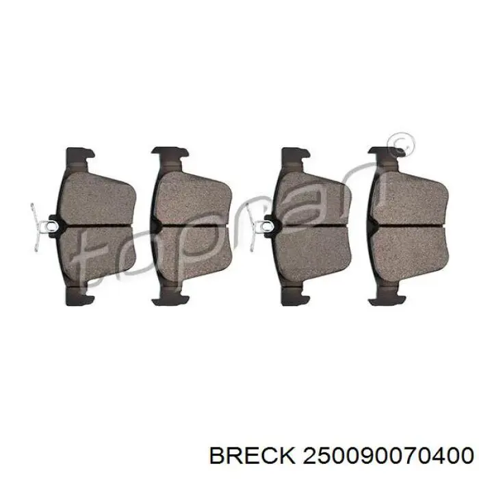 Задні гальмівні колодки 250090070400 Breck