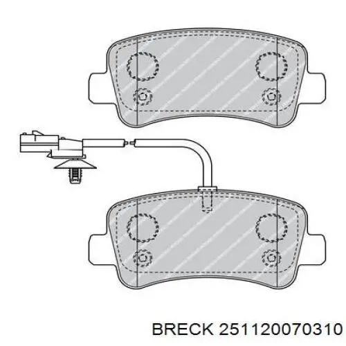 Задні гальмівні колодки 251120070310 Breck