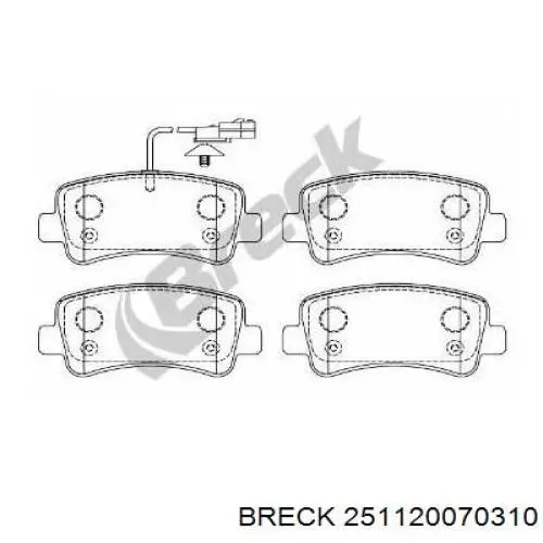 Задні дискові колодки Breck 251120070310