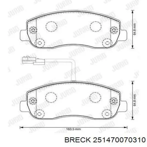 251470070310 Breck Передні гальмівні колодки