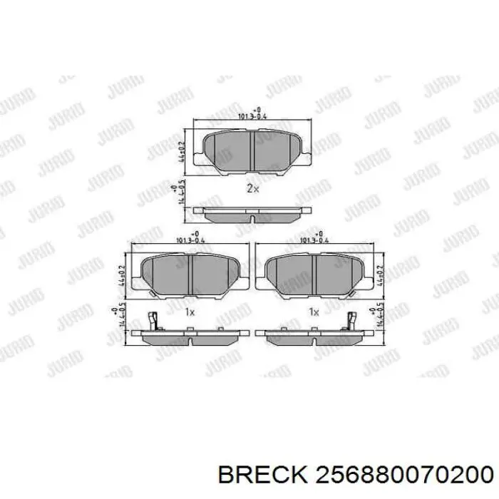 Купити 256880070200 Breck Задні колодки